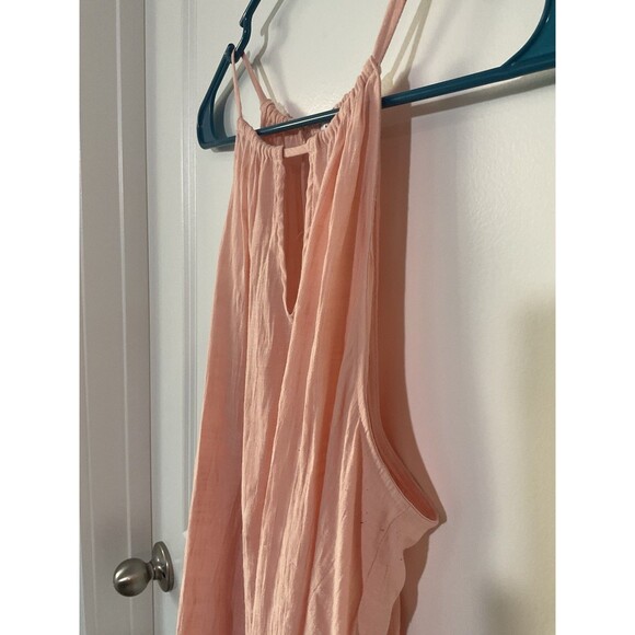 NINE WEST Women Pink Textured Halter Neck Keyhole Tank Top Size L - Picture 2 of 9